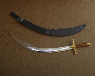 Scimitar brass & steel Spanish Colonial Sword repro for reanactments