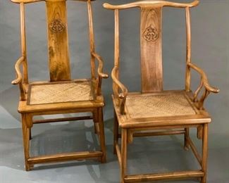 Pair of Chinese Ming Style Jumu Armchairs