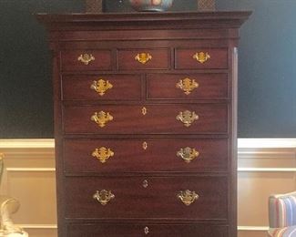 Henkel Harris New Market Chest, Gorgeous! Nine dovetailed drawers, bracket feet, a beautiful forever collectible!