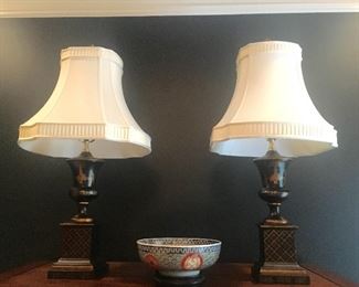 Designer Lamps with  silk shades