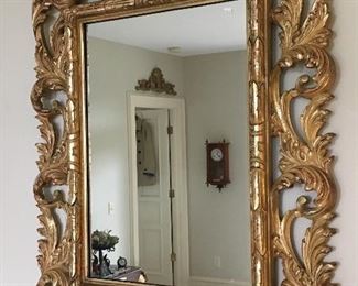 Heavy Gold Gilt Ornate Resin Mirror.