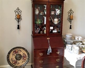 Super nice Cherry wood Cabinet Secretary with wavy front drawers. 