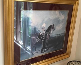 Large English Soldier and Horse Print.