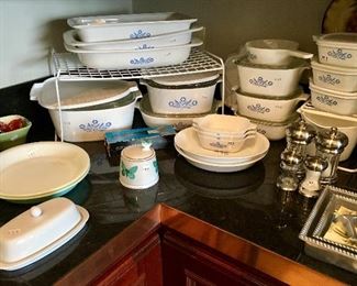 Large Grouping Blue Cornflower Corningware.