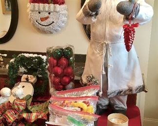 Christmas Items plus larger Santa figure.