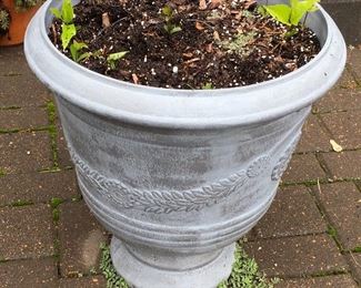 one of 2 large resin outdoor indoor planters.