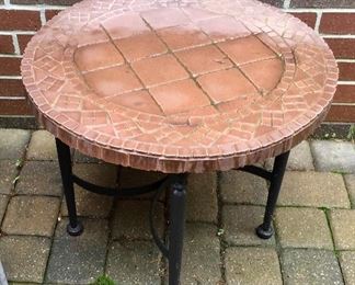 Mosaic short outdoor end table.