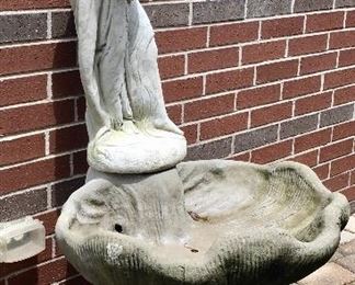 LARGE Concrete Fountain of Woman Pouring Water.