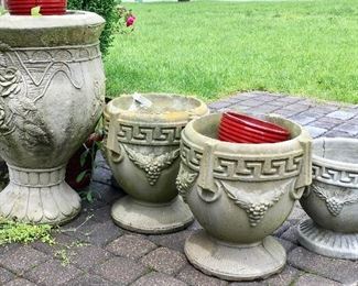 Several Vintage Quality Concrete Planters.