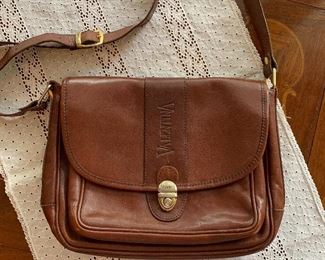 Lot B10 - Italian Valentina Leather Brown Cross-Body Bag, $22