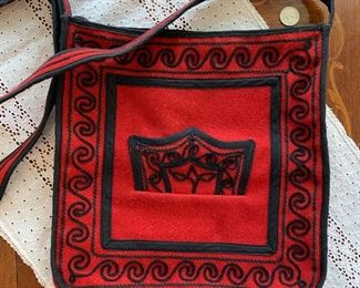 Lot B13 - Red Wool Cross-body Bag, $12