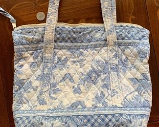Lot 22 - Blue and White Cotton Quilted Vera Bradley Bag, $15