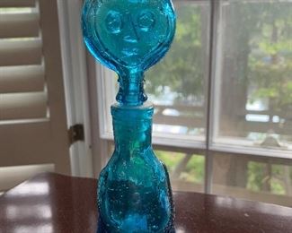 Lot B142 - Vintage Blue Erik Hoglund Bottle With Face, $38