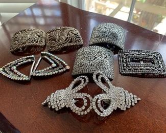Lot B157 - Shoe Buckles, $25/all (4 pairs, 1 solo)
