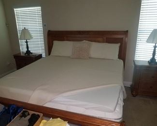 King bed, mattress / boxspring available as set. 