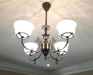 #1 Rejuvenation Chandelier - Antique Brass 31" x 31" $225 