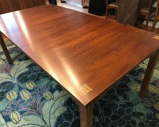 Stickley Dining Table - Harvey Ellis Collection - 40"W x 62"L x 30"H - 2 Leaves (each 15"W, 1 with small dent) & Pads $1875