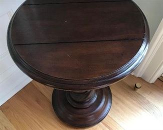 Round Wood Berhardt Table - 17" diam. x 25.5"H $112  (orig. $150)