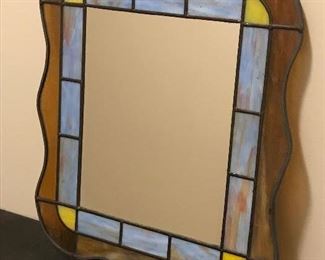 Stained Glass Frame Mirro - 13" x 16.5" $11 (orig. $15)