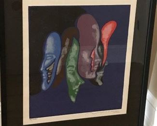 Romulo Maccio Death Mask Lithograph - 70/200 - 26.5" x 32" Framed, 19" x 21" Sight $262 (orig. $350)