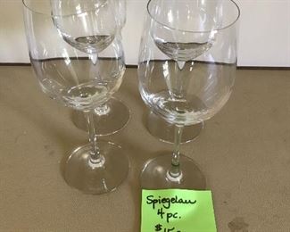 Lot 72- 4 pcs. Speigelau wine glasses $11 (orig. $15)