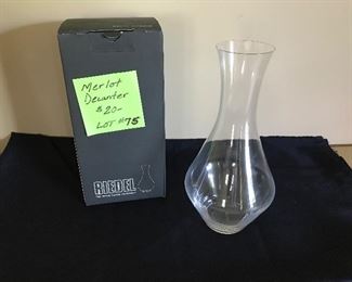 Lot 75- Riedel merlot decanter $15 (orig. $20)