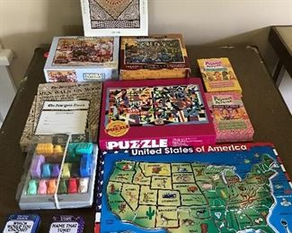 Lot 1- assortment of games and puzzles $10