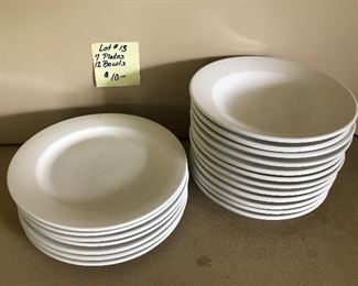 Lot 13- 7 plates, 12 bowls $10