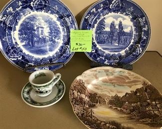 Lot 50- 2 Wedgwood Stevens Institute plate, 1 Johnson Bro’s., Ginori cup and saucer $30