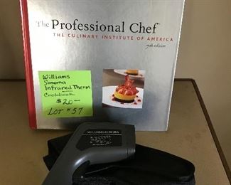Lot 57- Wm. Sonoma Infrared thermometer and cookbook $20