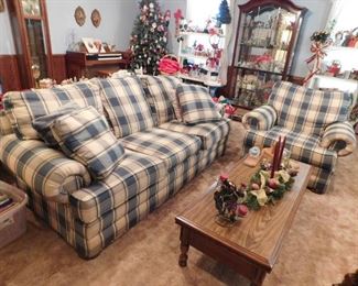 Sofa and Chair, Coffee Table