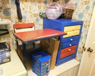 Cute Painted Vintage Desk and small chest
