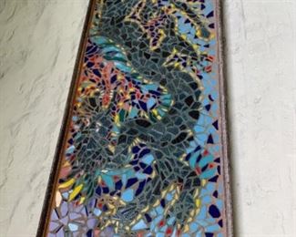 Amazing Mozaic tile plaque w/Dragon, approximately 5' x 18"