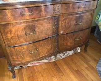 antique burl wood chest