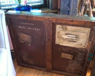 vintage  painting' crates made specifically for artist