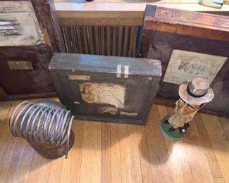 vintage crates for the artist' paintings