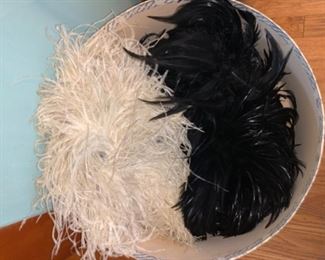 ostrich feather hat and boa