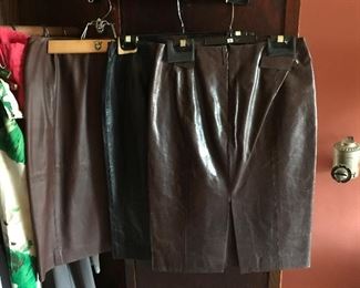 designer clothes size 6, 8, 10, 12, 14, 16 leather skirts, new