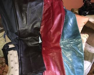 designer clothes size 6, 8, 10, 12, 14, 16 leather pants, new