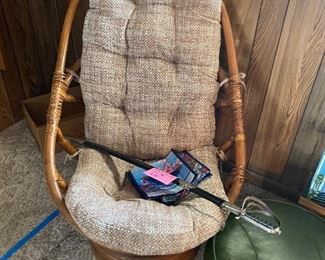 1970's Rattan chairs, set of 4
