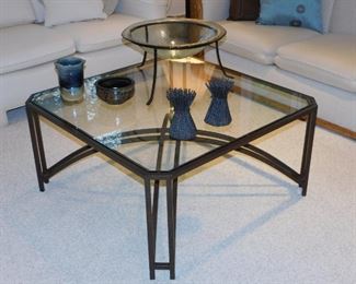 Contemporary Glass &  Metal coffee table 