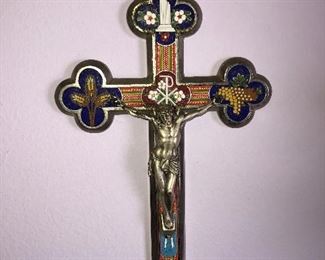 Lot #3 Mosaic 9” crucifix, $120