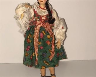 Lot #21 large very nice brunette polish doll, $22