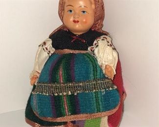 Lot #40 small doll in colorful dress $8