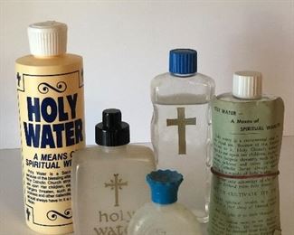 Lot #52 misc bottles of holy water, $12