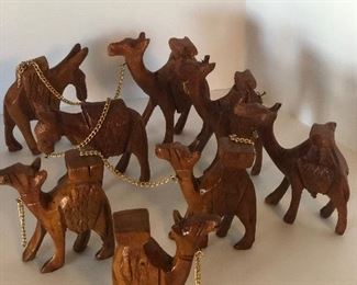 Lot #65 wooden camel and donkey lot, $12