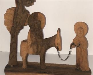 Lot #69 Bethlehem wooden nativity, $