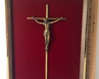 Lot #103 crucifix on velvet, $6