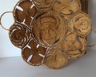 Lot #173 very nice woven basket, $12