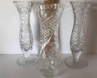 Lot #184 collection of three bud vases, $12/all three